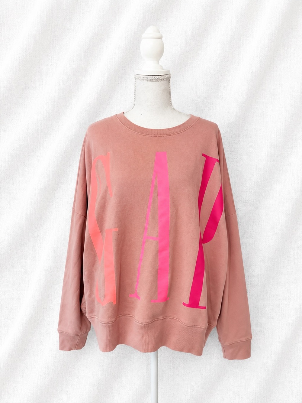 GAP Mauve Sweatshirt with Neon Pink Logo